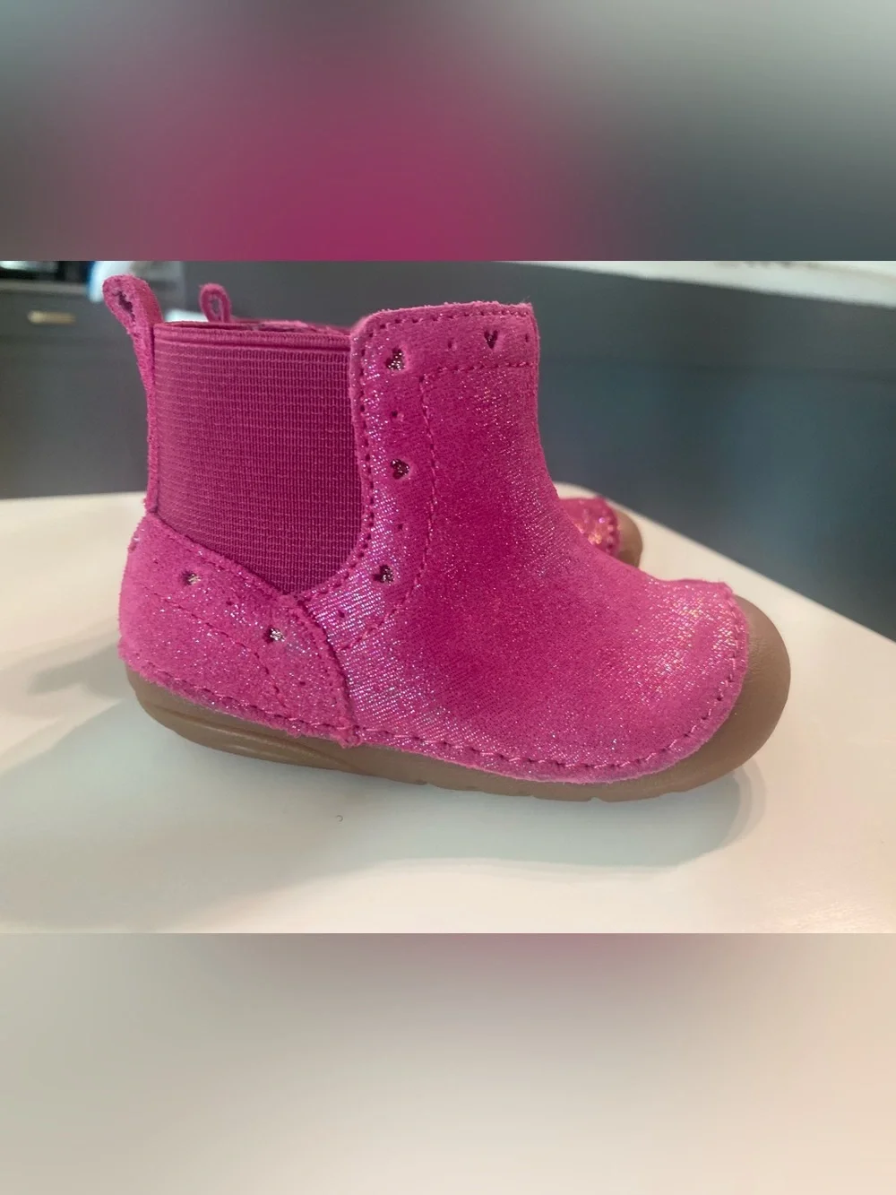 Stride Rite Girls' Pink Glitter Boots- Kids Shoes